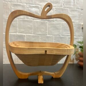 Bonnie & Pop New York apple-shaped collapsible bamboo fruit basket